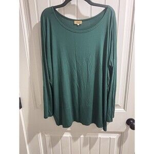Piko 1988 Forest Green Oversized Blouse Bamboo Womens Sz Large